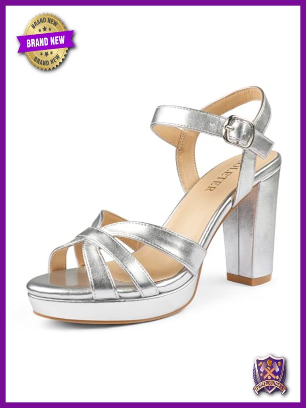 Women's Crisscross Platform Block Heel Ankle Strap Dress Sandals